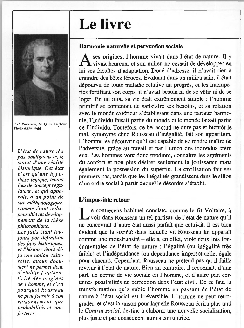 Prévisualisation du document Jean-Jacques ROUSSEAU : Le Discours sur l'origine et les fondements de l'inégalité parmi les hommes
