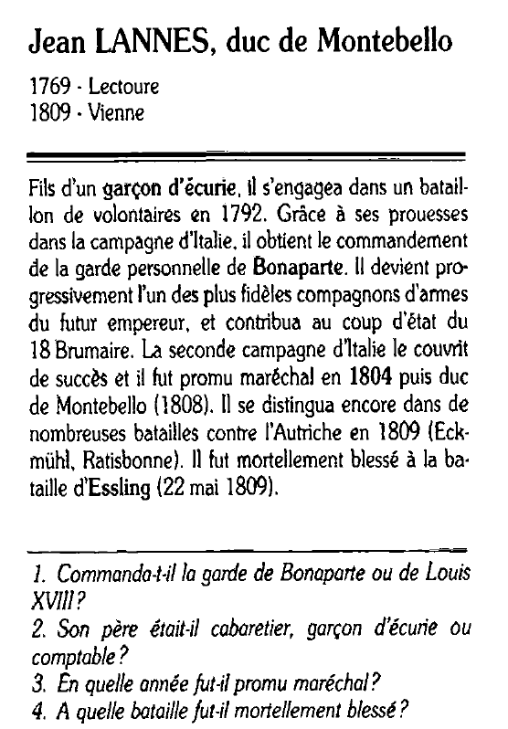 Prévisualisation du document Jean LANNES, duc de Montebello
