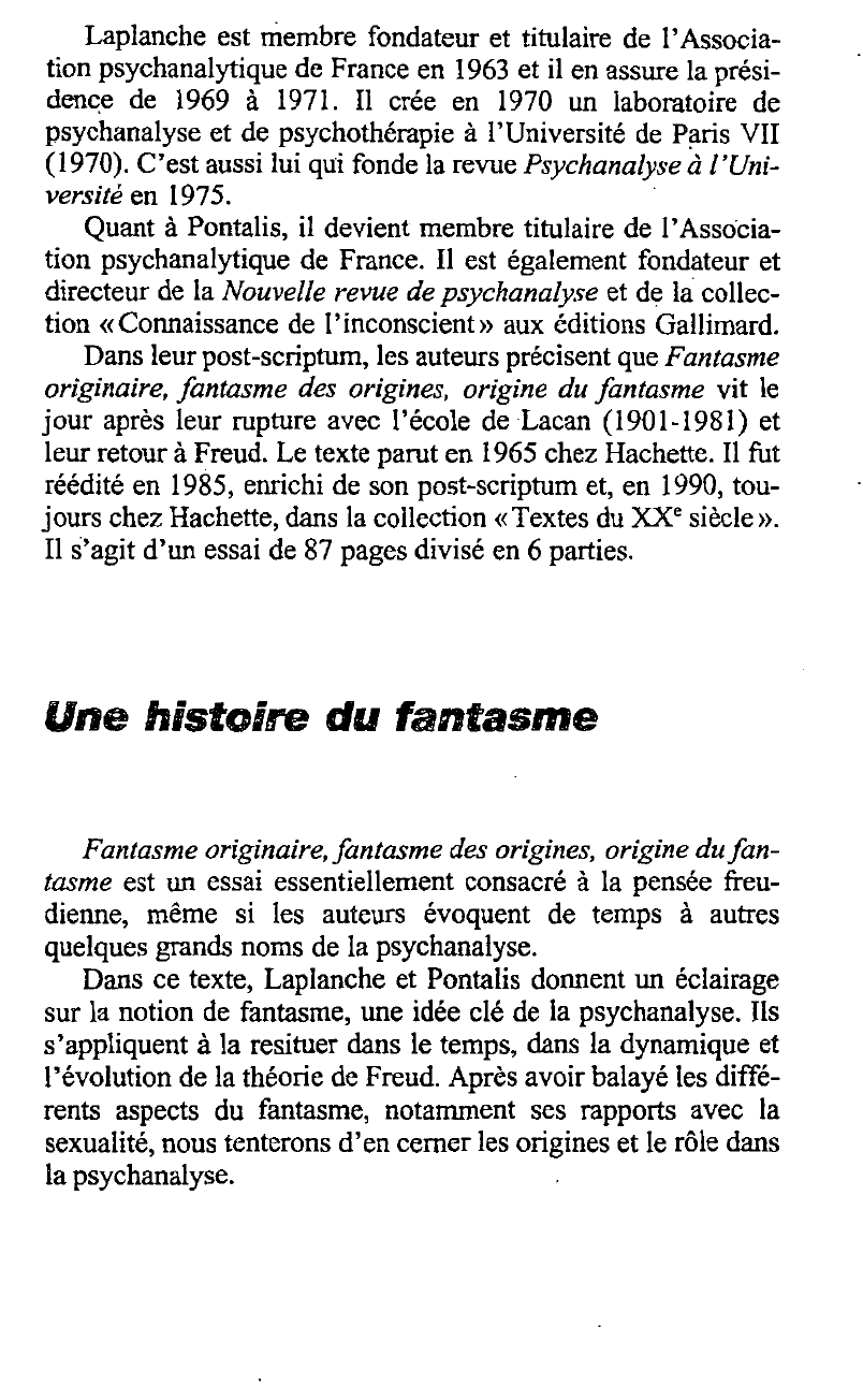 Prévisualisation du document Jean Laplanche (vie et oeuvre)
