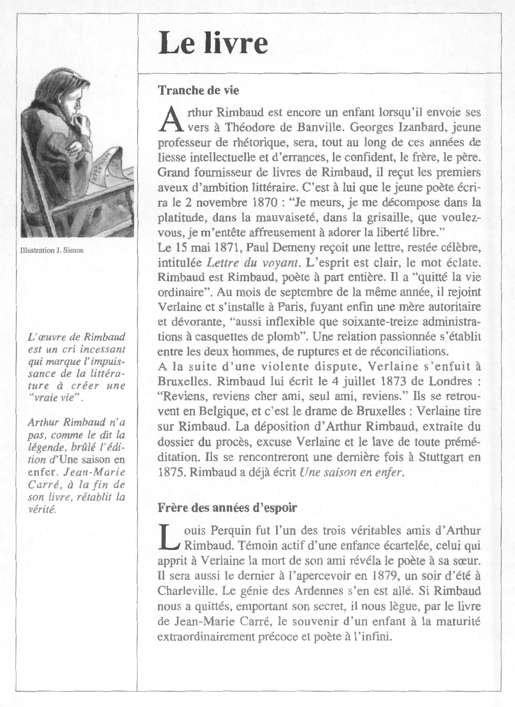 Prévisualisation du document Jean-Marie CARRÉ : Lettres de la vie littéraire d'Arthur Rimbaud