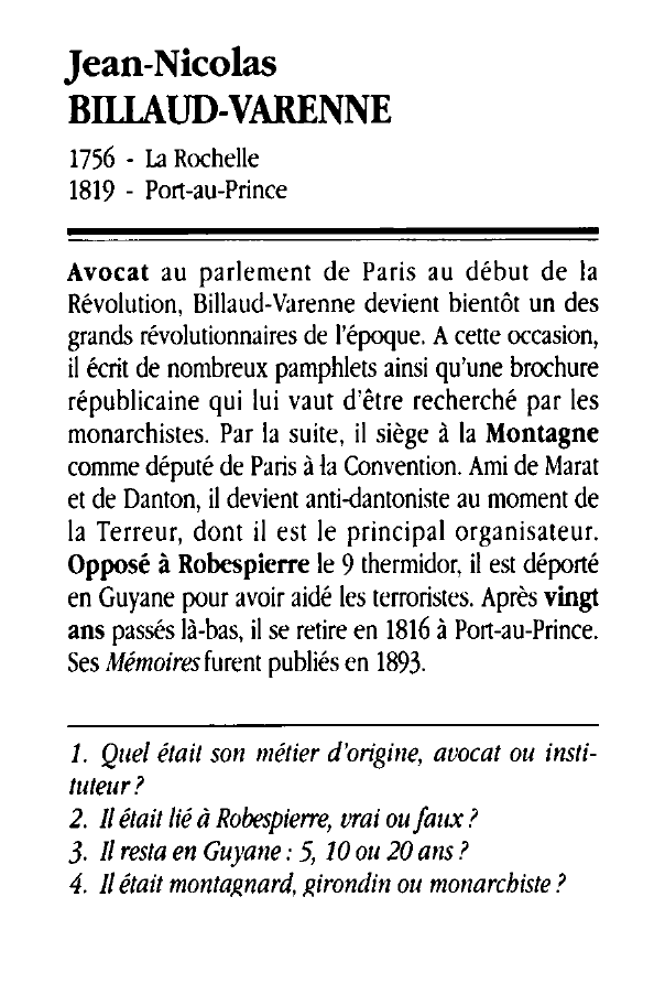 Prévisualisation du document Jean-Nicolas BILLAUD-VARENNE