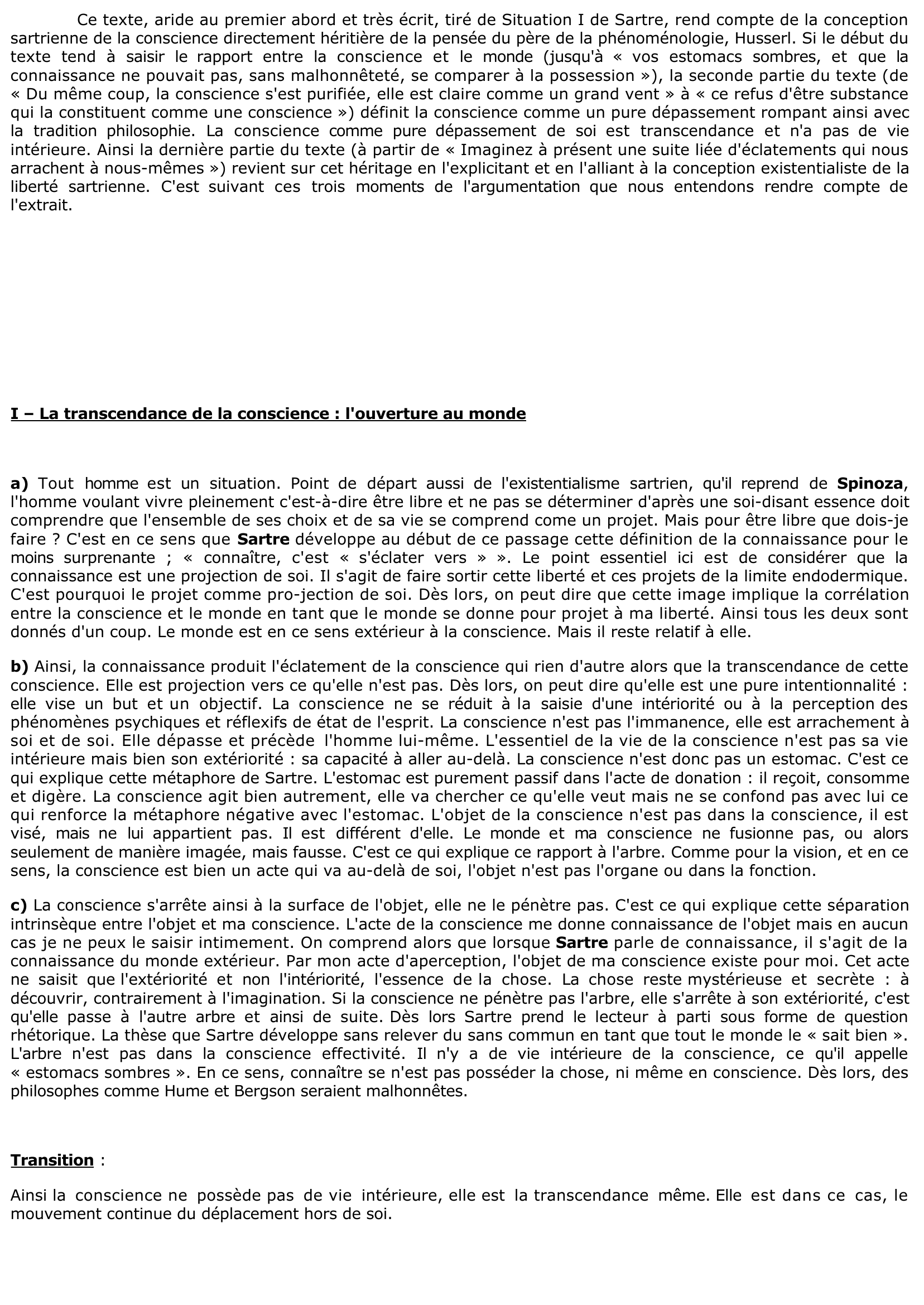 Prévisualisation du document Jean-Paul SARTRE: Connaitre, c'est "s'eclater vers"