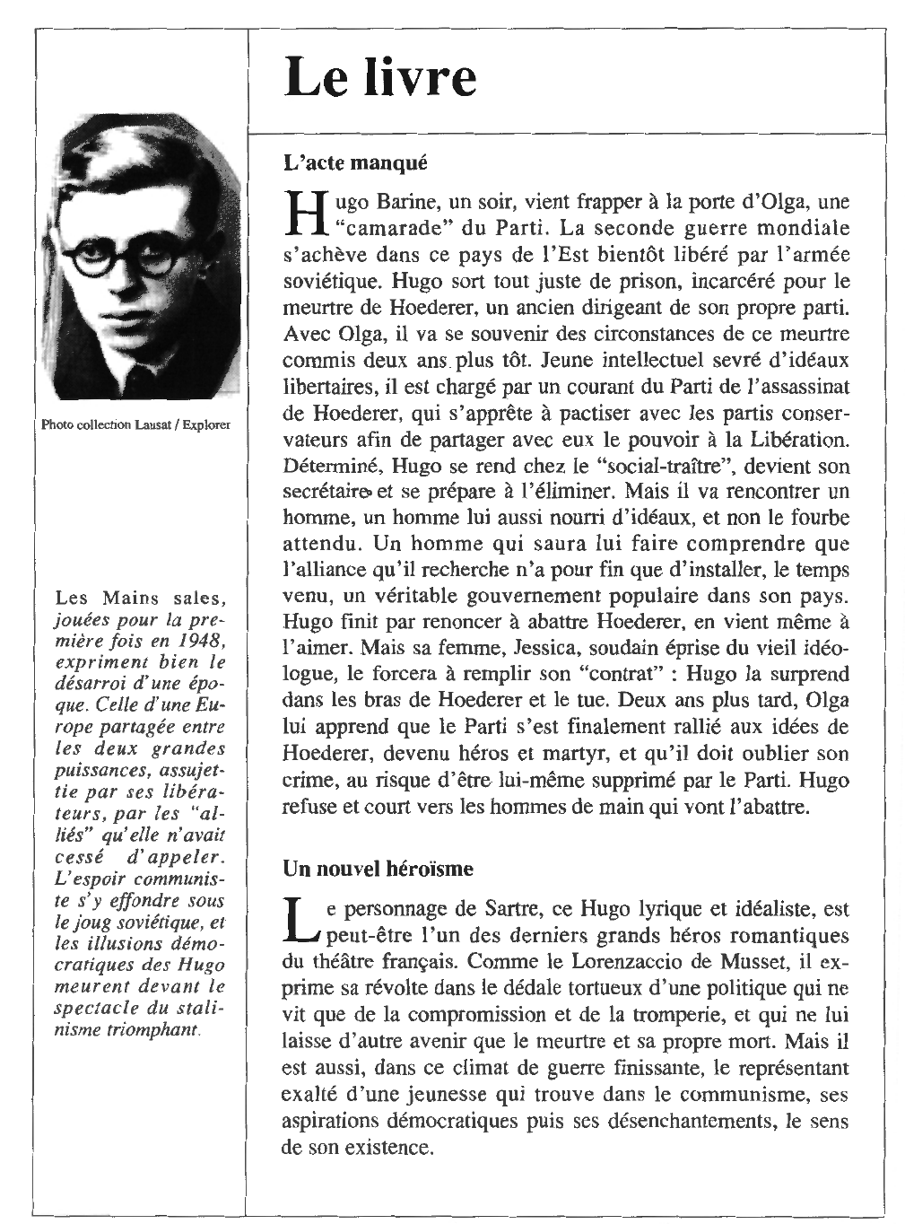 Prévisualisation du document Jean-Paul SARTRE : Les Mains sales