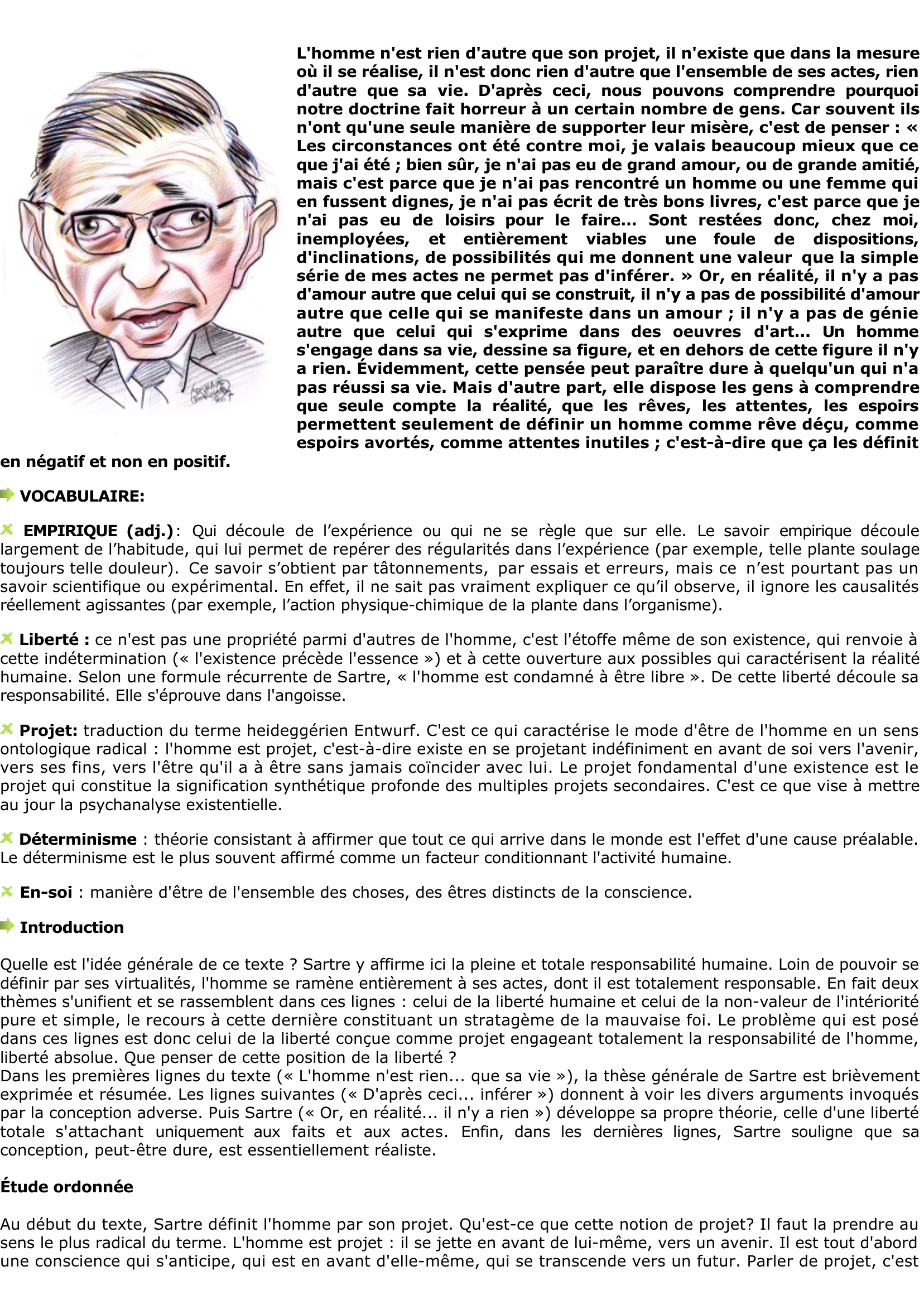 Prévisualisation du document Jean-Paul SARTRE: L'homme n'est rien d'autre que son projet