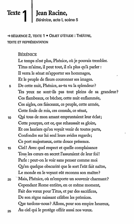 Prévisualisation du document Jean Racine, Bérénice, acte I, scène 5 (lecture analytique)