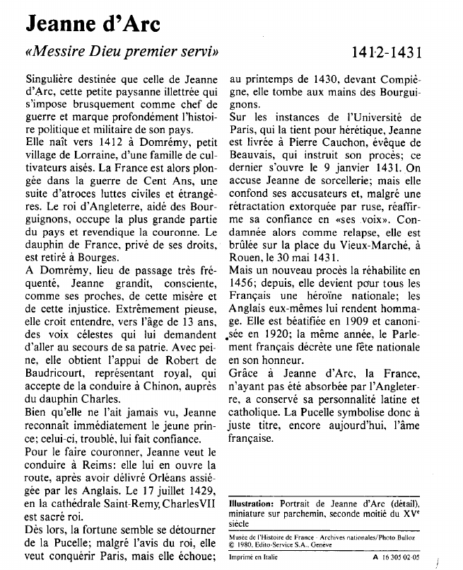 Prévisualisation du document Jeanne d'Arc«Messire Dieu premier servi».