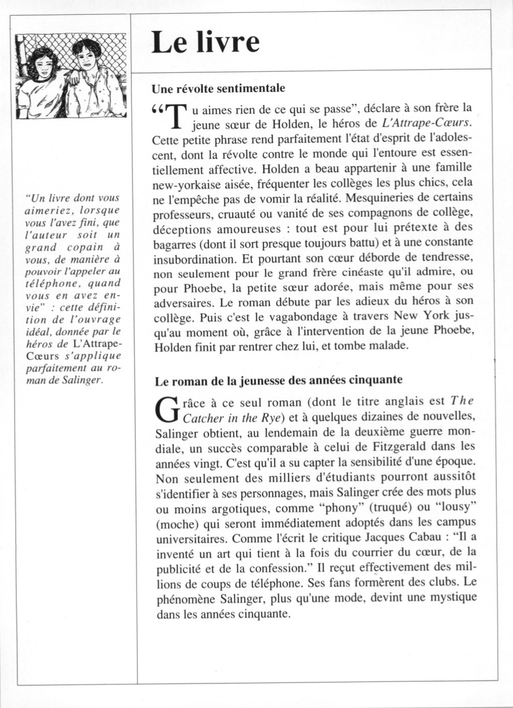 Prévisualisation du document Jérôme David SALINGER : L 'Attrape-Cœurs