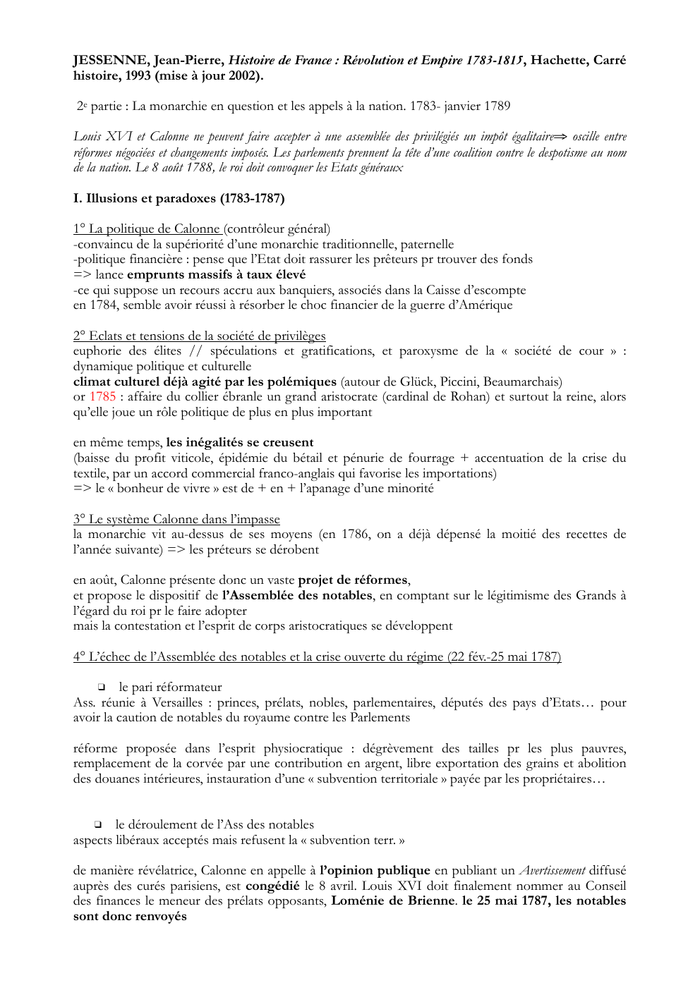 Prévisualisation du document JESSENNE, Jean-Pierre, Histoire de France : Révolution et Empire