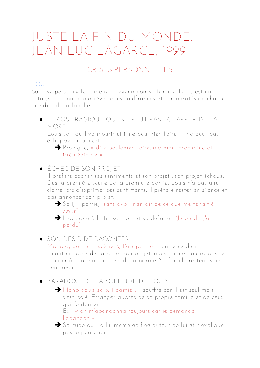 Prévisualisation du document JFDM - Jean Luc Lagarce: Crises personnelles des personnages