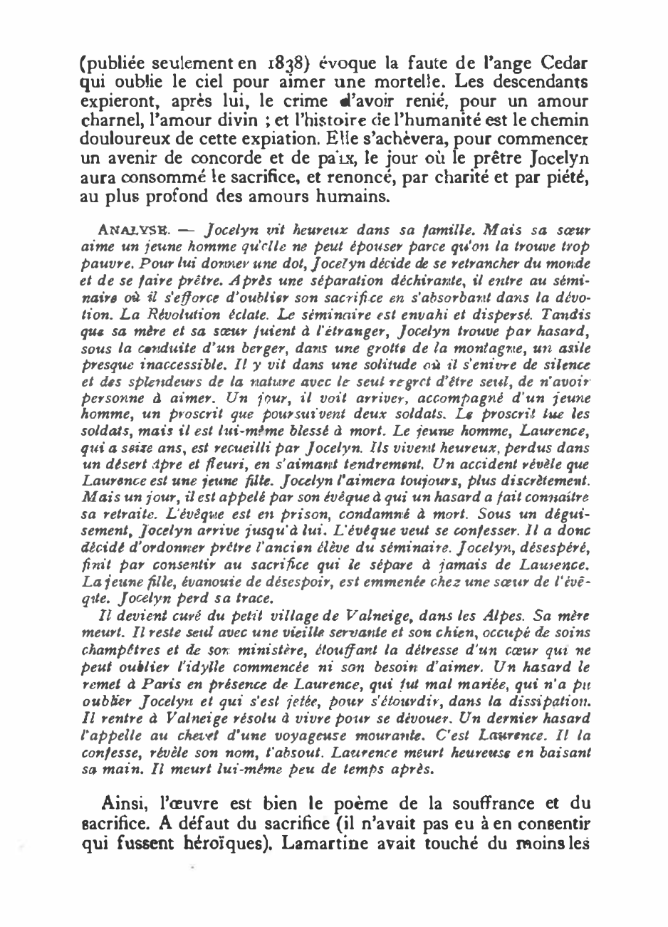 Prévisualisation du document JOCELYN de Lamartine  (résumé de l'oeuvre & analyse détaillée)