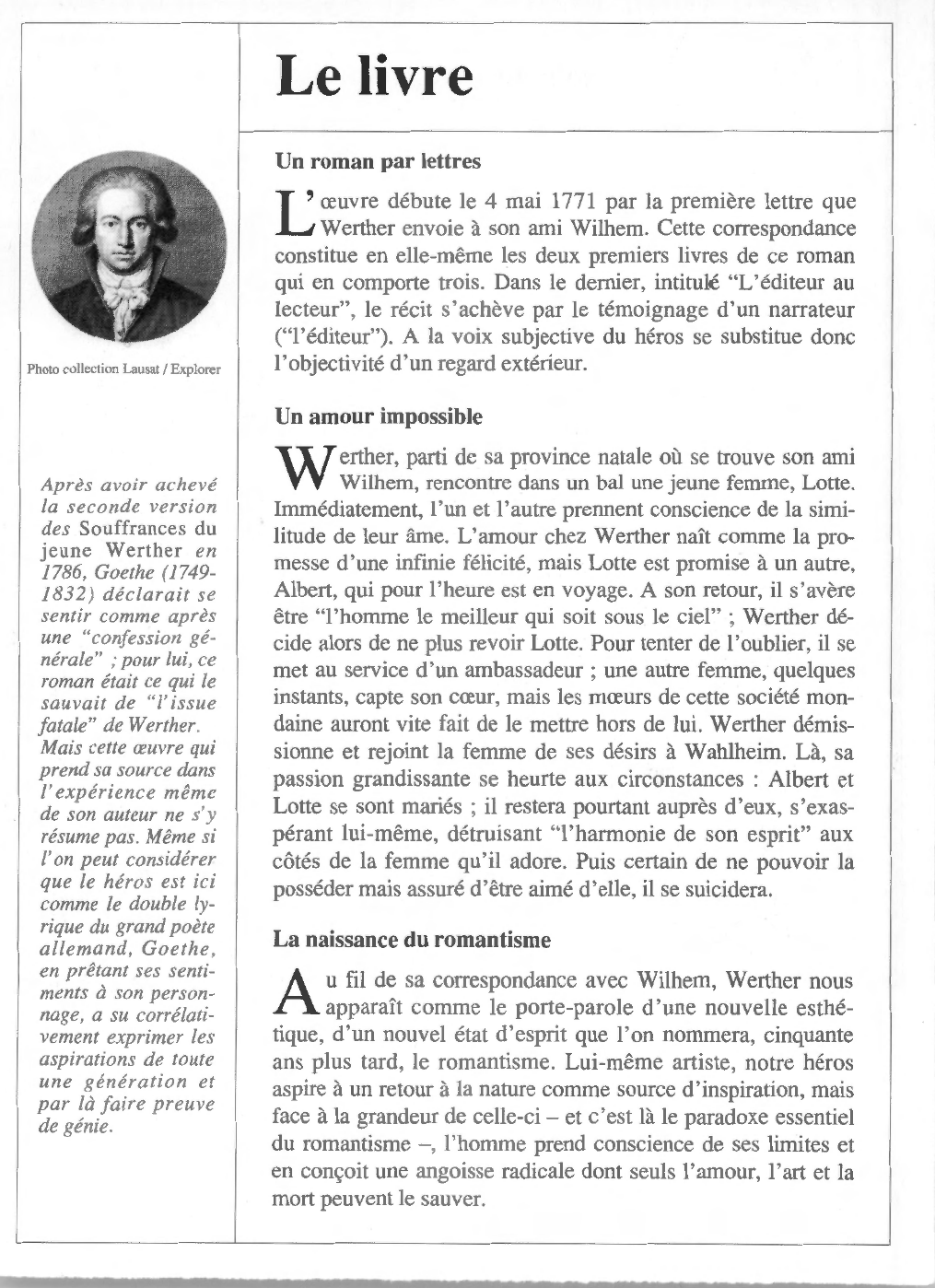 Prévisualisation du document Johann Wolfgang von GOETHE : Les Souffrances du jeune Werther