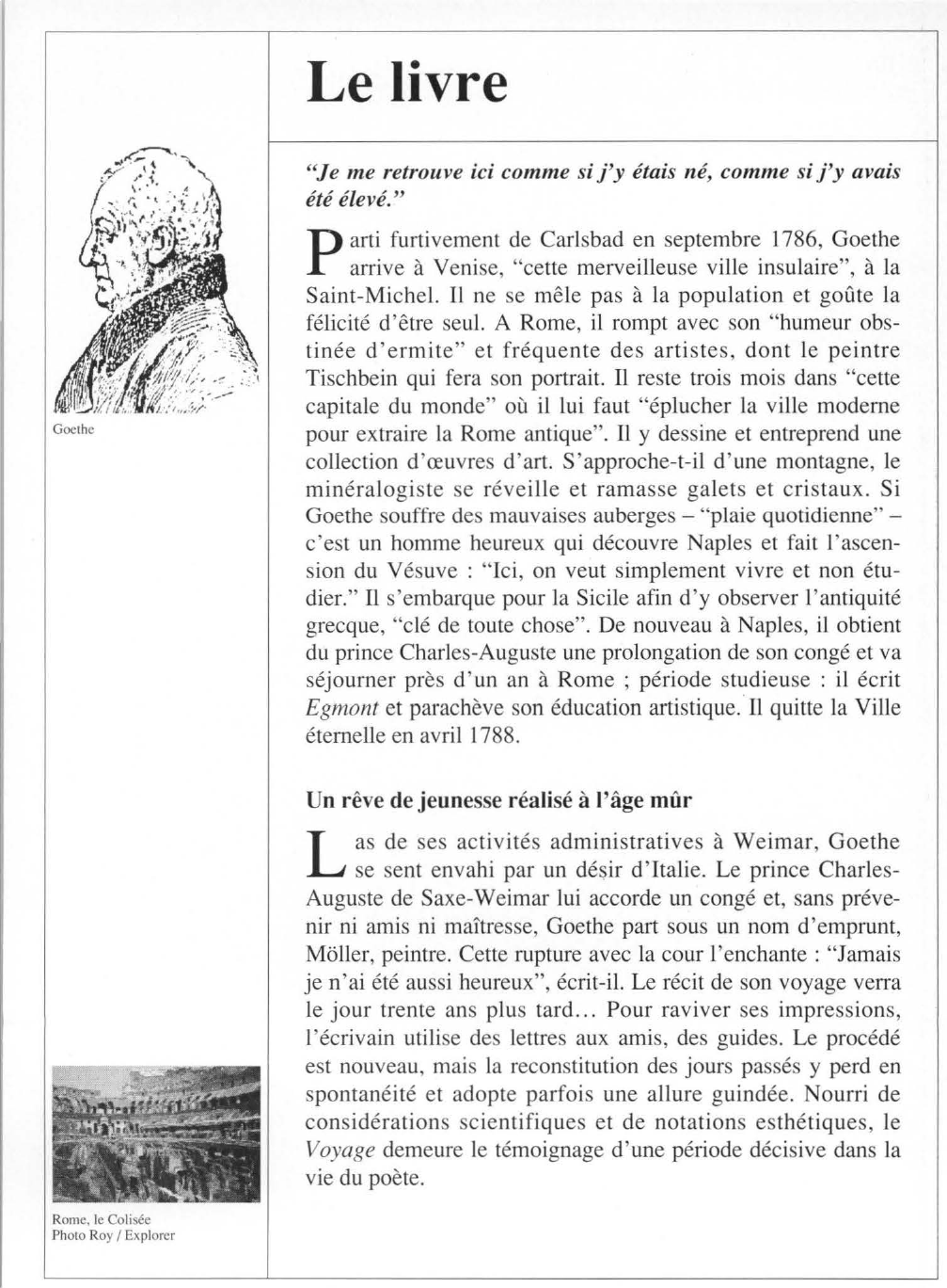 Prévisualisation du document Johann Wolfgang von GOETHE : Voyage en Italie