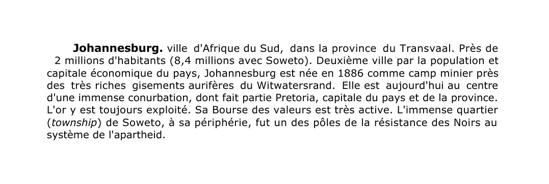 Prévisualisation du document Johannesburg.