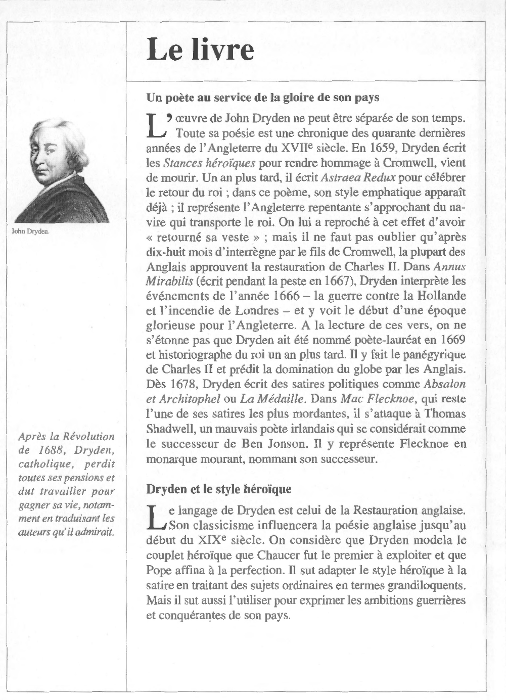 Prévisualisation du document John DRYDEN : Poèmes