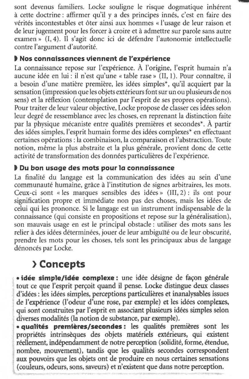 Prévisualisation du document 	JOHN LOCKE : ESSAI PHILOSOPHIQUE CONCERNANT L'ENTENDEMENT HUMAIN (Résumé & Analyse)
