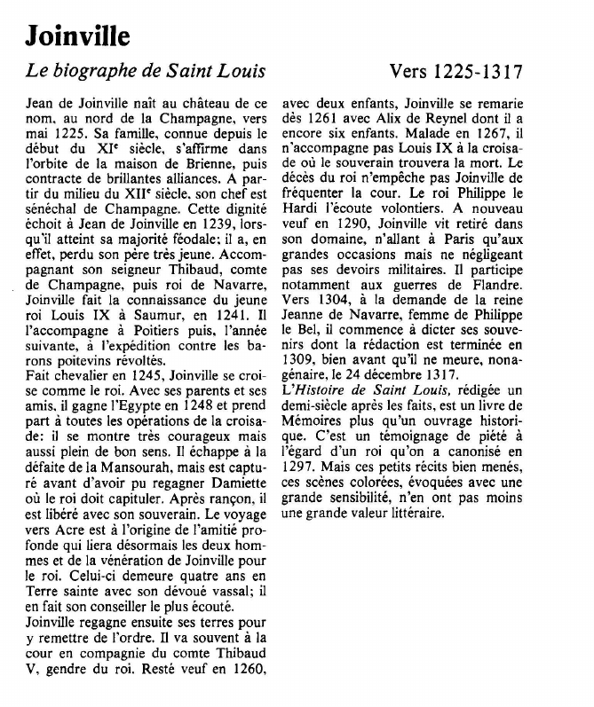 Prévisualisation du document JoinvilleLe biographe de Saint Louis.