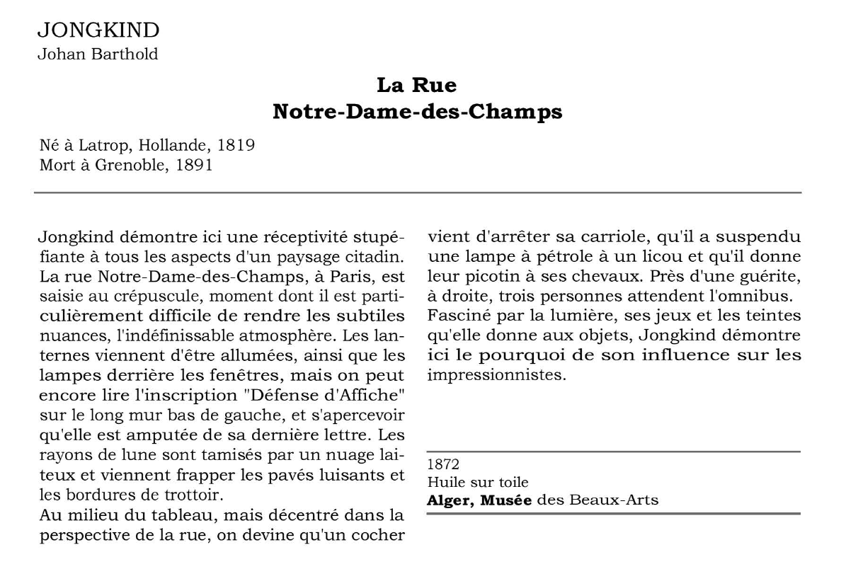 Prévisualisation du document JONGKIND Johan Barthold : La Rue Notre-Dame-des-Champs