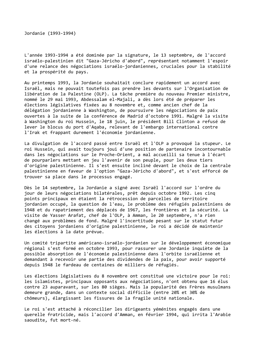 Prévisualisation du document Jordanie (1993-1994)