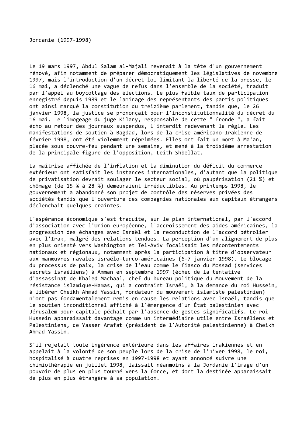 Prévisualisation du document Jordanie (1997-1998)