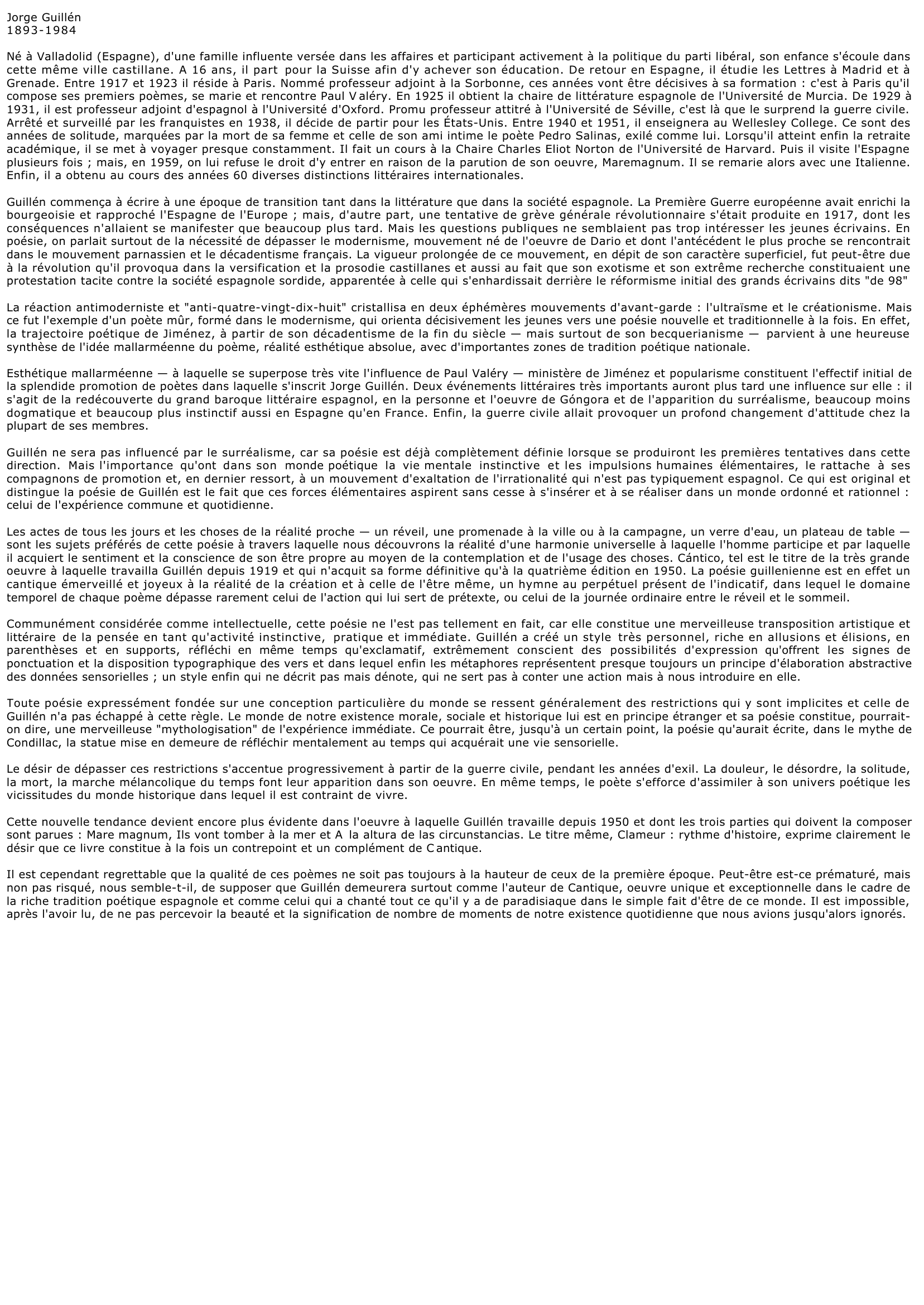 Prévisualisation du document Jorge Guillén