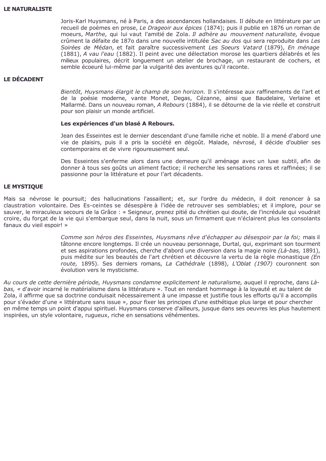 Prévisualisation du document Joris-Karl Huysmans : LE NATURALISTE et LE DÉCADENT