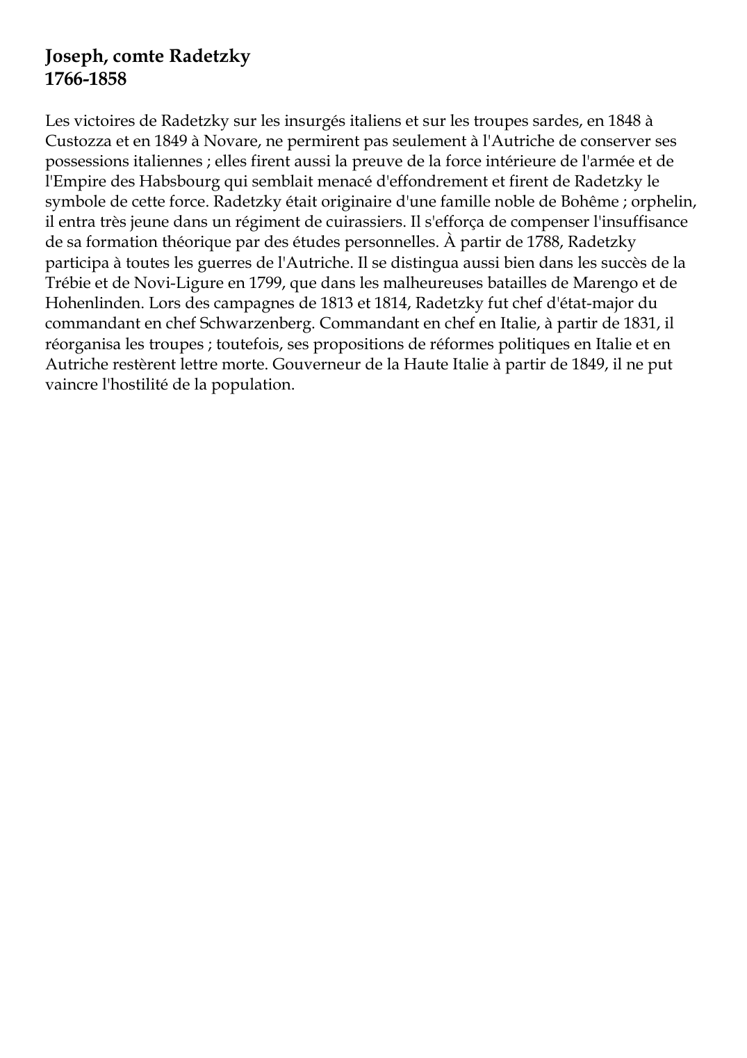 Prévisualisation du document Joseph, comte Radetzky1766-1858Les victoires de Radetzky sur les insurgés italiens