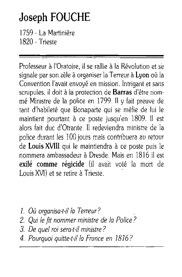 Prévisualisation du document Joseph Fouché (Histoire)