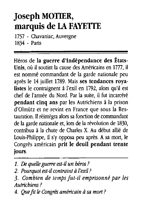 Prévisualisation du document Joseph MOTIER, marquis de LA FAYETTE