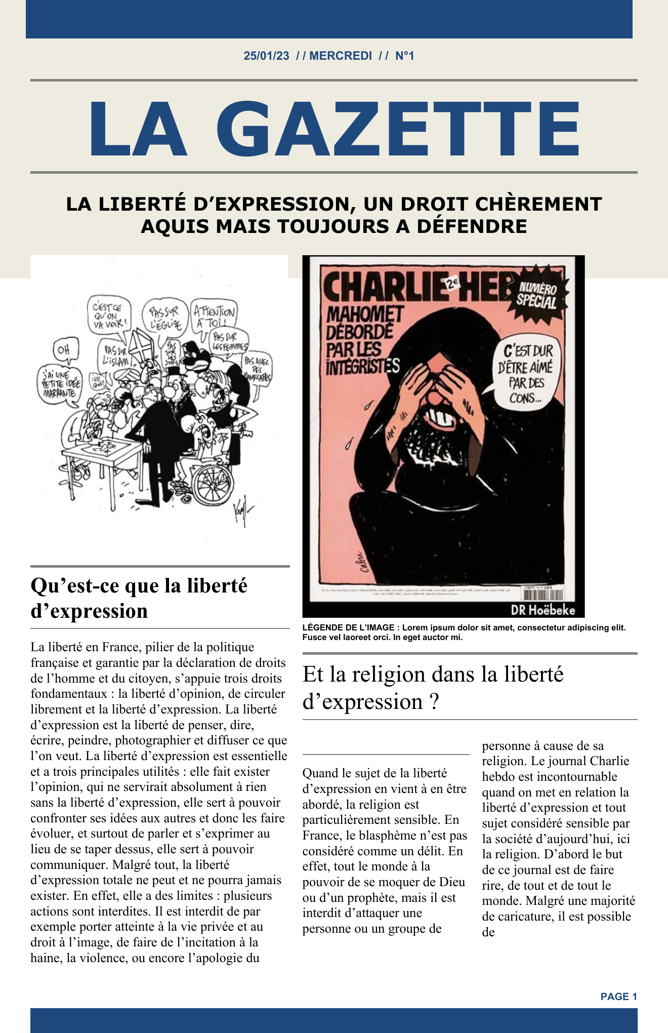 Prévisualisation du document journal sur la liberté d'expression