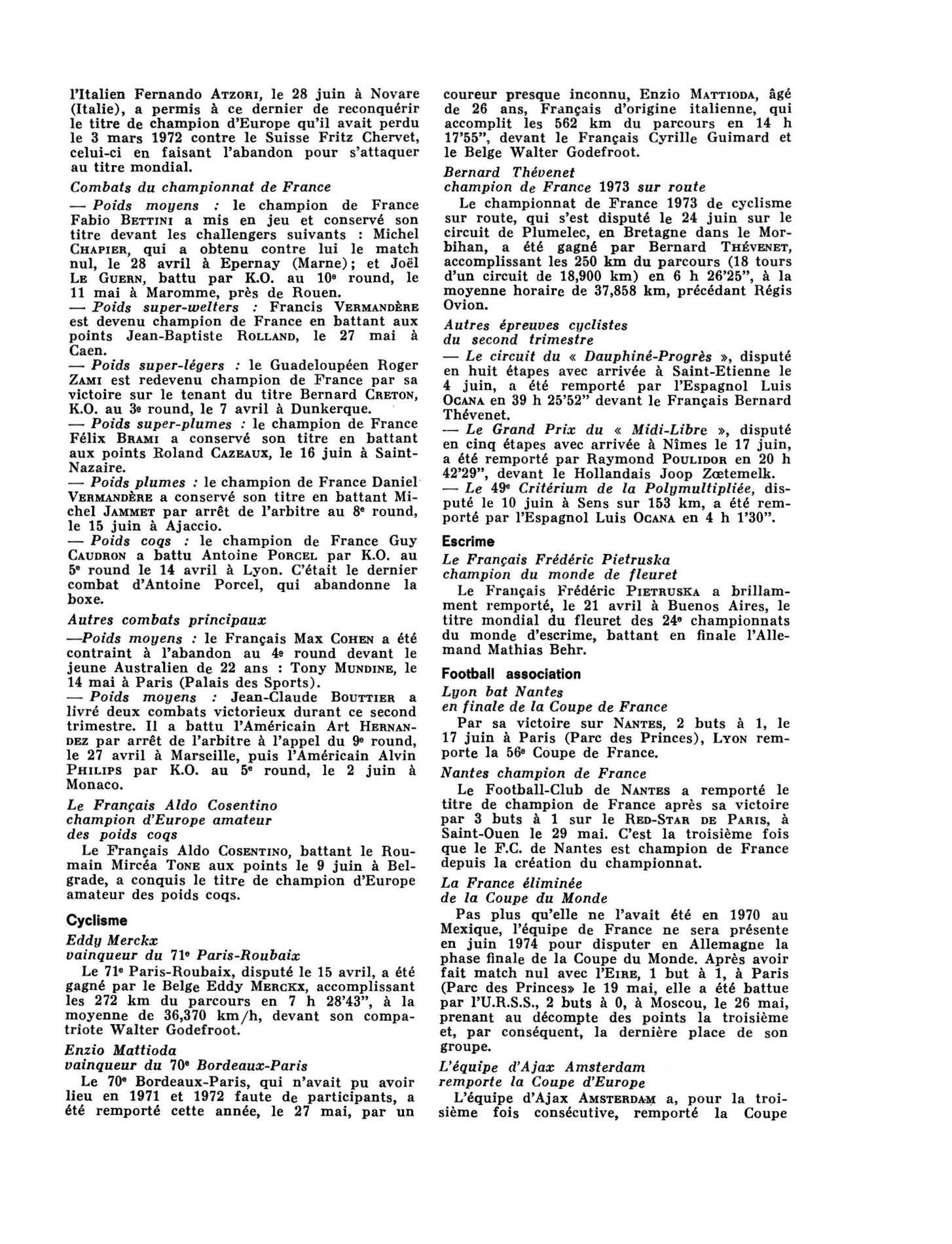 Prévisualisation du document Juillet 1973: Sports et loisirs