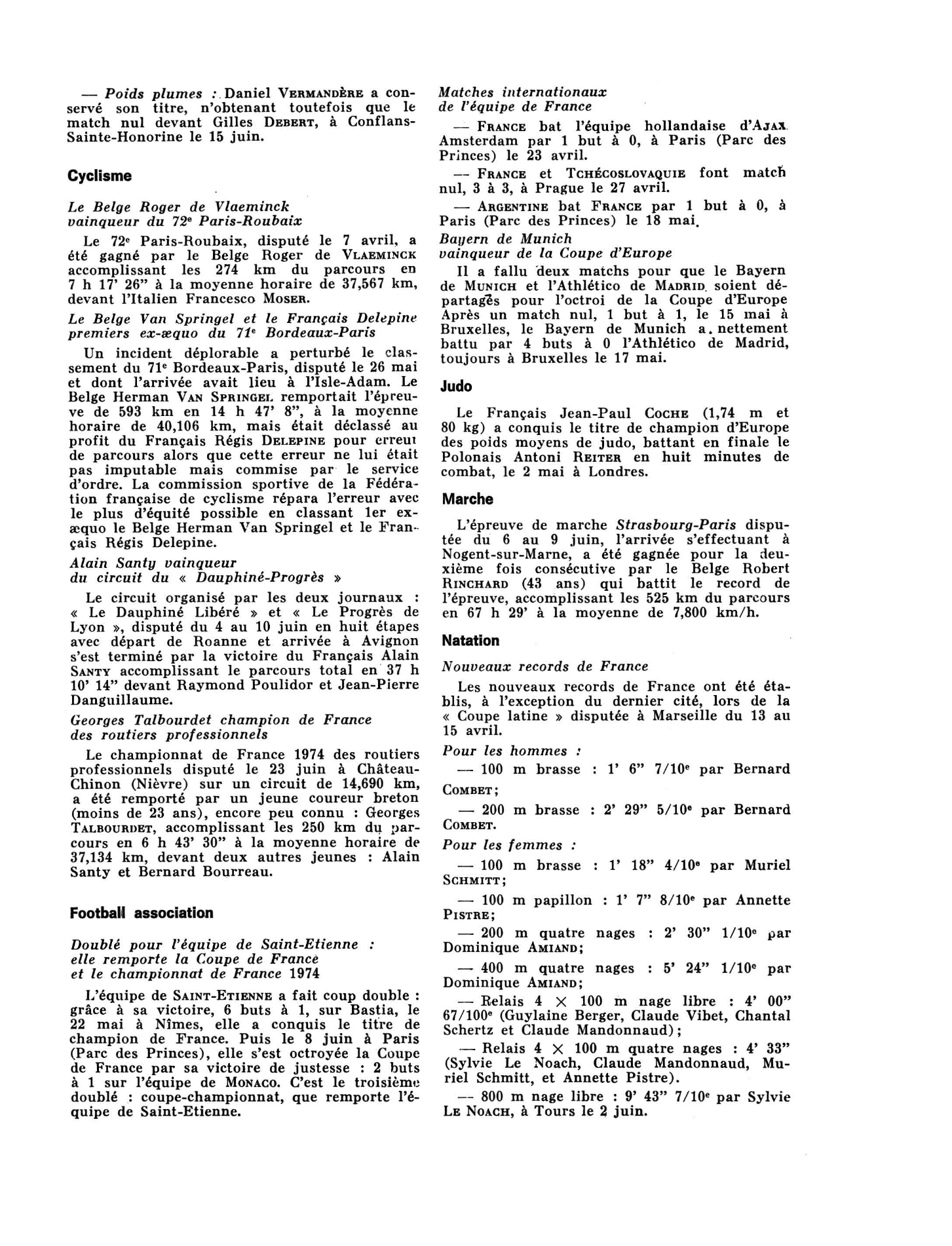 Prévisualisation du document Juillet 1974: Sports et Loisirs