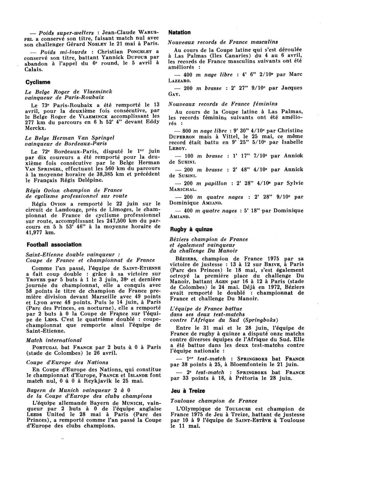 Prévisualisation du document JUILLET 1975 : SPORTS ET LOISIRS