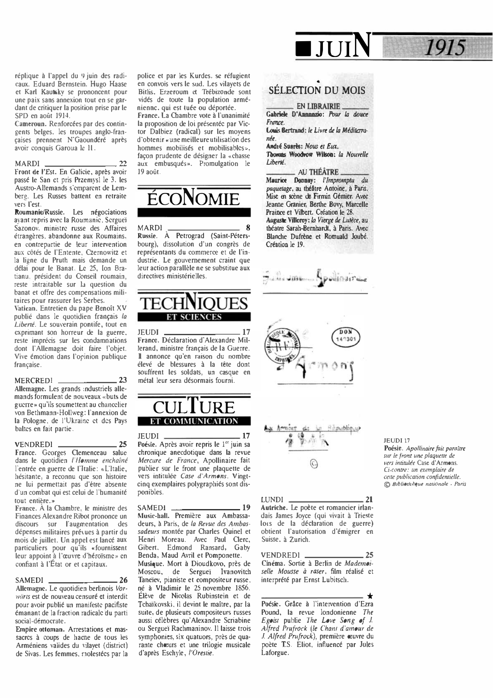 Prévisualisation du document Juin 1915 (Histoire chronologique)