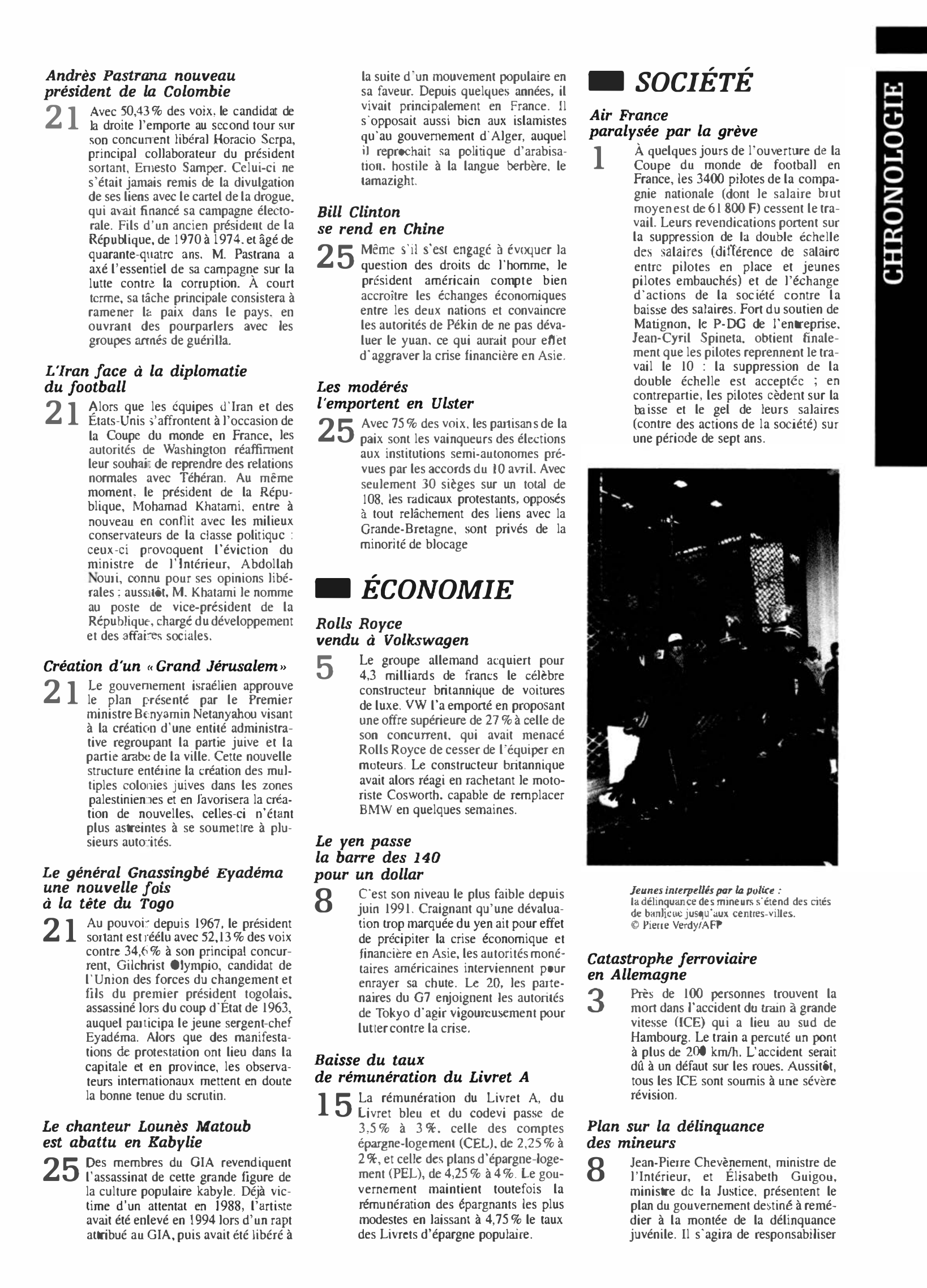 Prévisualisation du document juin 1998 dans le monde (histoire chronologique)