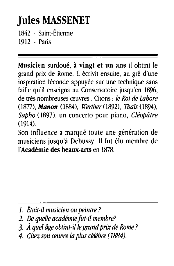 Prévisualisation du document Jules MASSENET