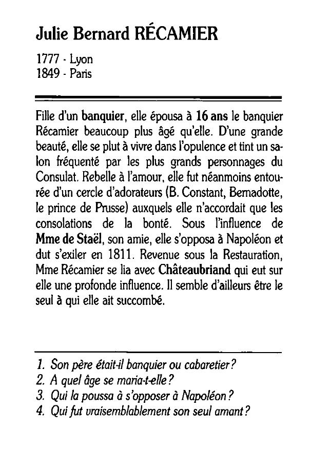 Prévisualisation du document Julie Bernard RÉCAMIER