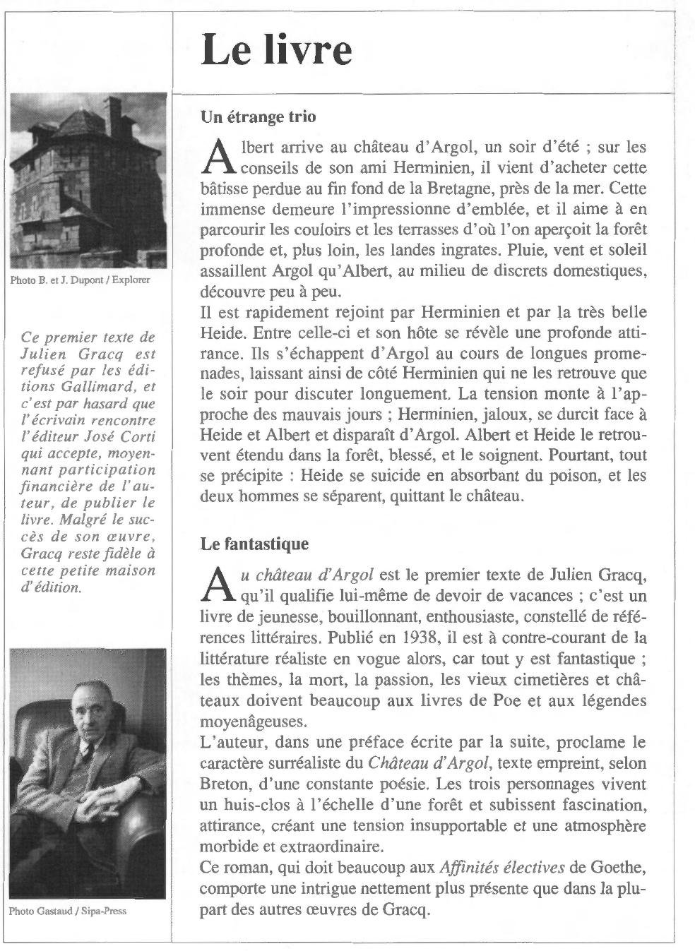 Prévisualisation du document Julien GRACQ : Au château d'Argol
