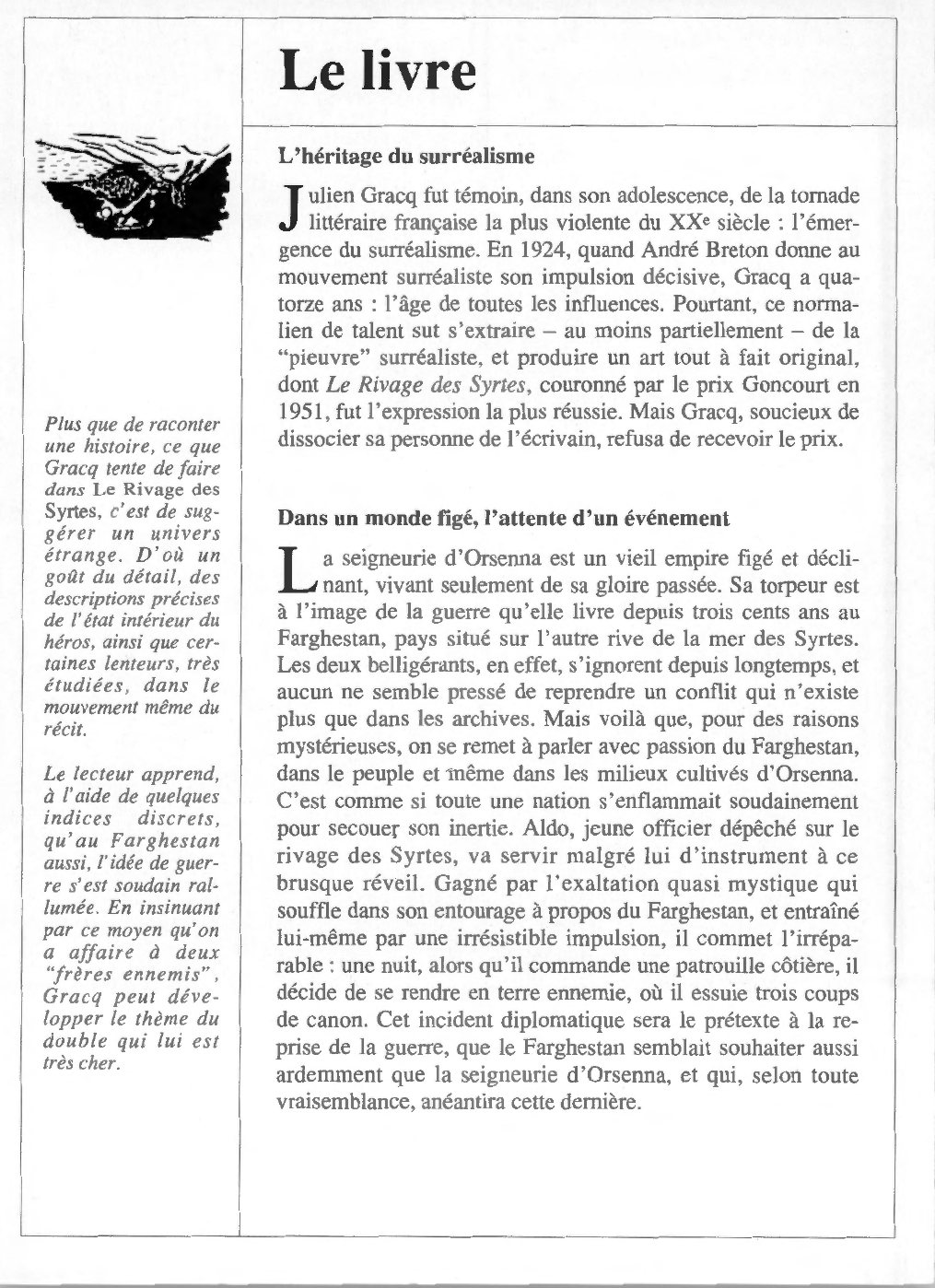Prévisualisation du document Julien GRACQ : Le Rivage des Syrtes
