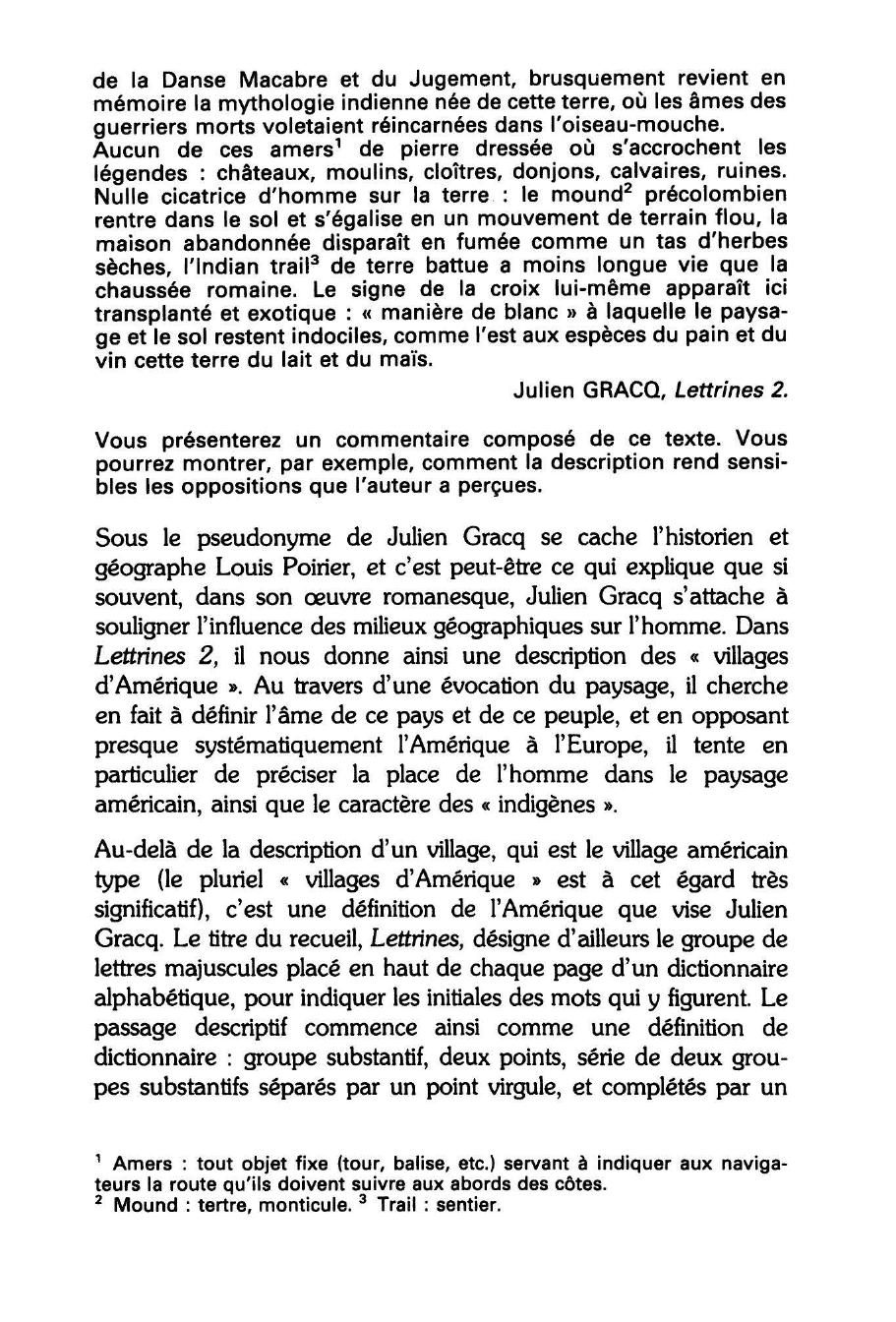 Prévisualisation du document Julien GRACQ, Lettrines 2. Commentaire