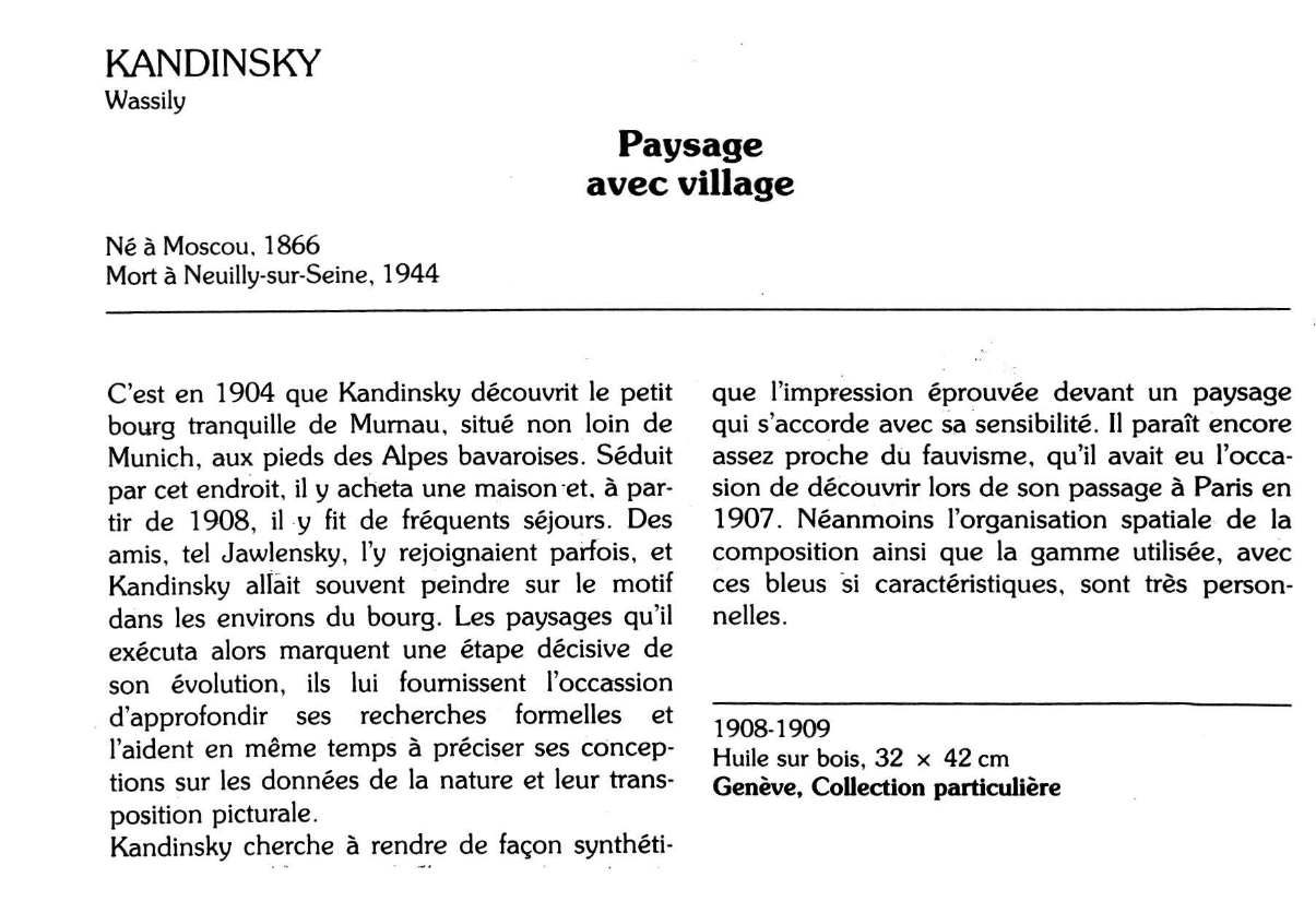 Prévisualisation du document KANDINSKY Wassily : Paysage avec village