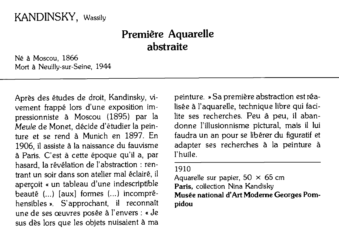 Prévisualisation du document KANDINSKY, wassily : Première Aquarelle abstraite