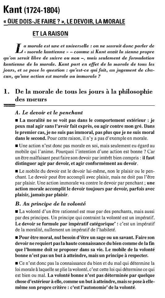 Prévisualisation du document Kant (1724-1804)
« QUE DOIS-JE FAIRE 1 », LE DEVOIR, LA MORALE
ET LA RAISON

L

a monile est ,me...