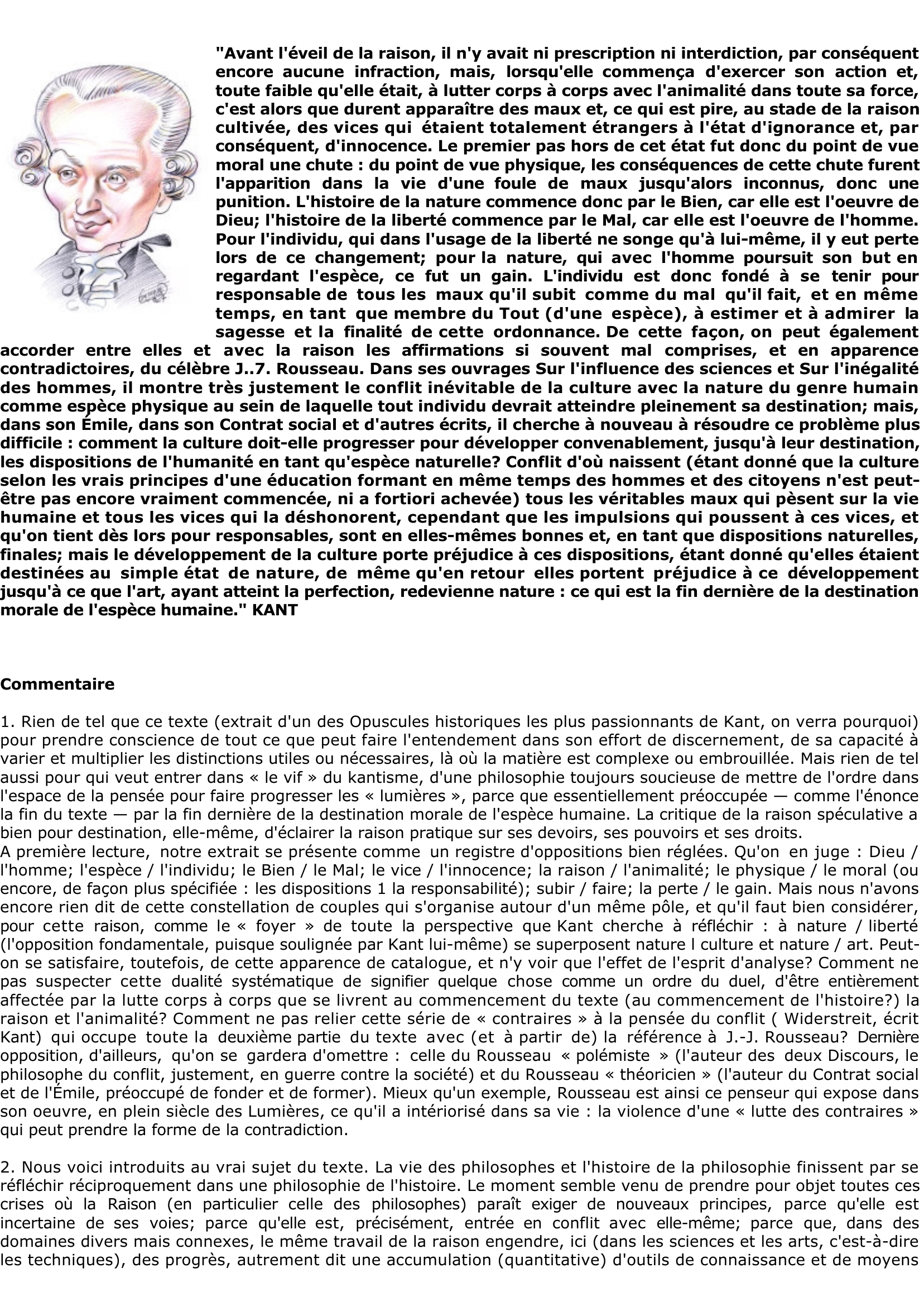 Prévisualisation du document KANT: Après que l'expérience m'eût appris