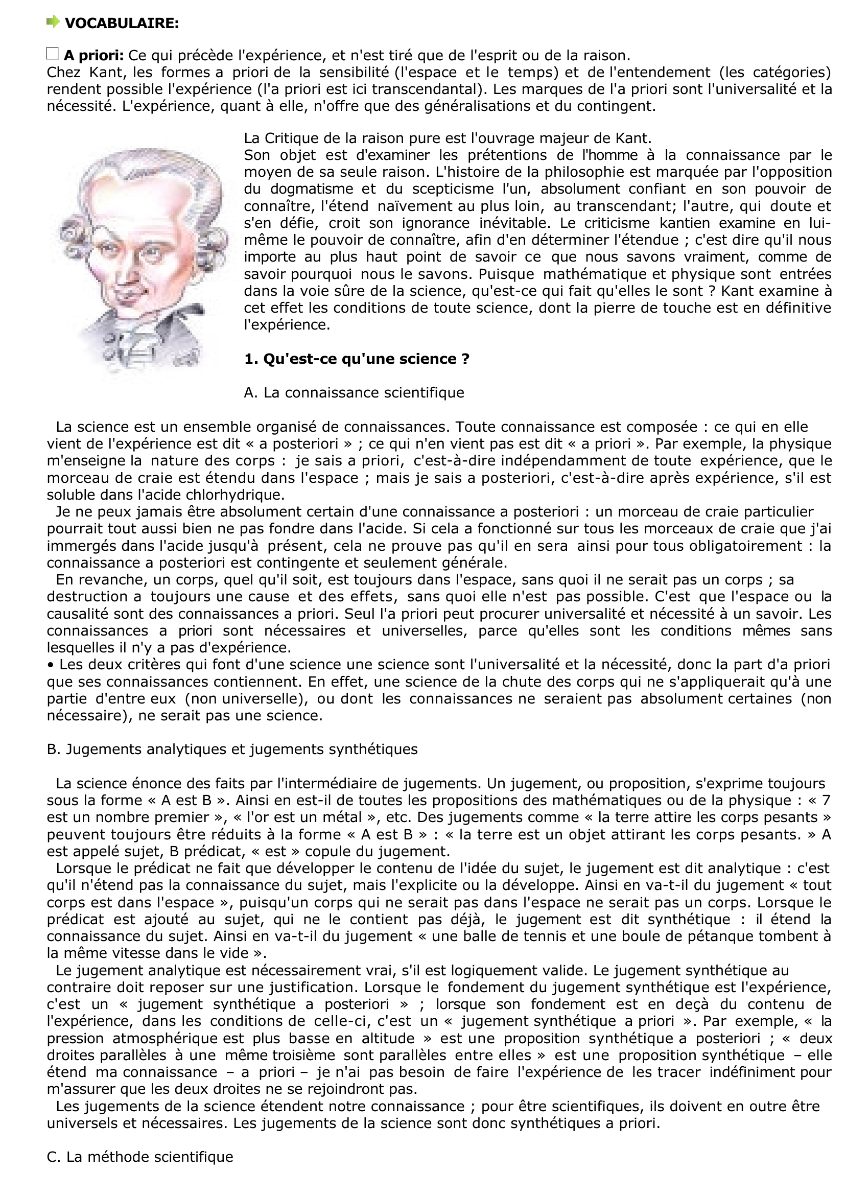 Prévisualisation du document Kant: connaître, la Critique de la Raison Pure