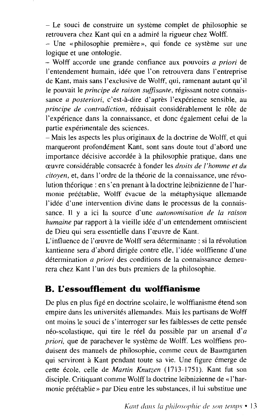 Prévisualisation du document KANT DANS LA PHILOSOPHIE ALLEMANDE DU XVIlle SIÈCLE