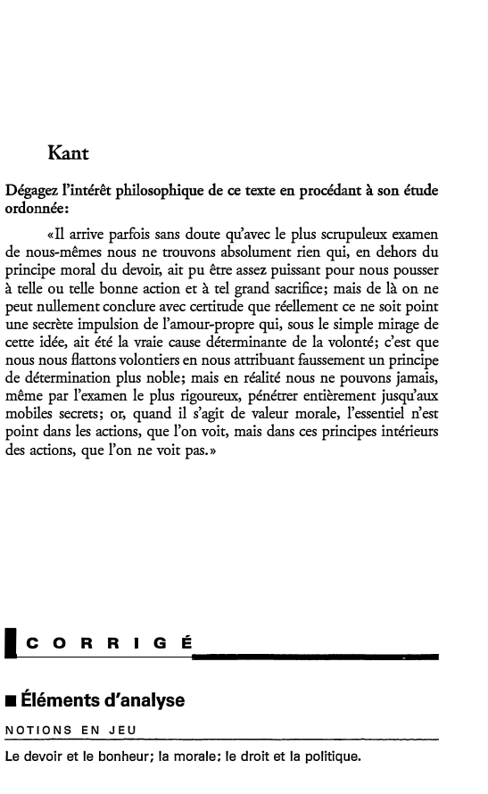 Prévisualisation du document Kant
Dégagez l'intérêt philosophique de ce texte en procédant à son étude
ordonnée:
«Il arrive parfo...