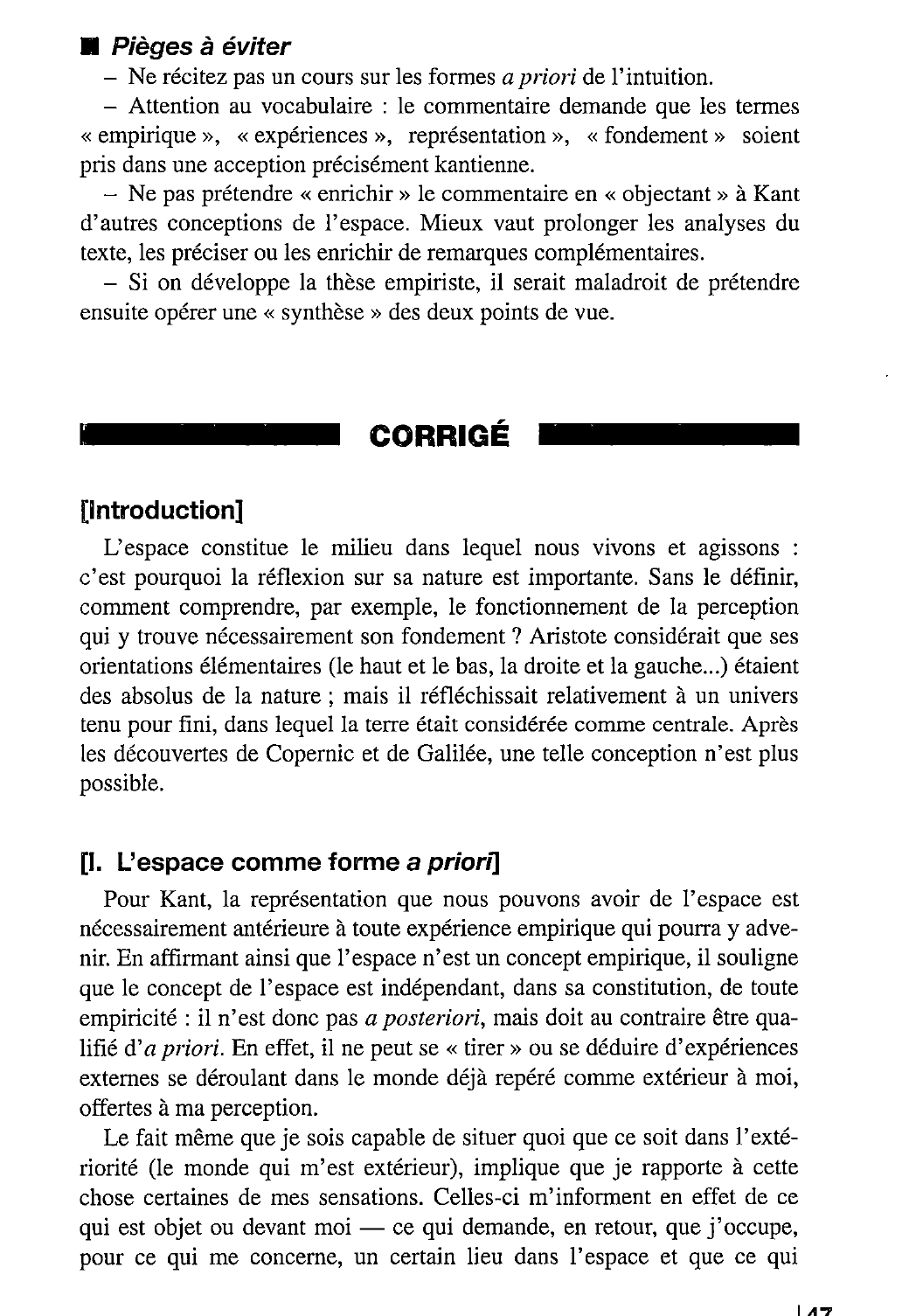 Prévisualisation du document Kant et l'espace comme forme a priori