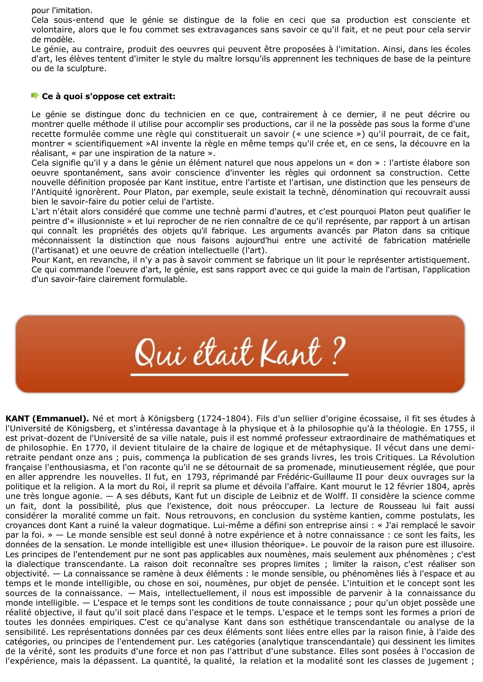 Prévisualisation du document KANT: Génie, habileté et originalité