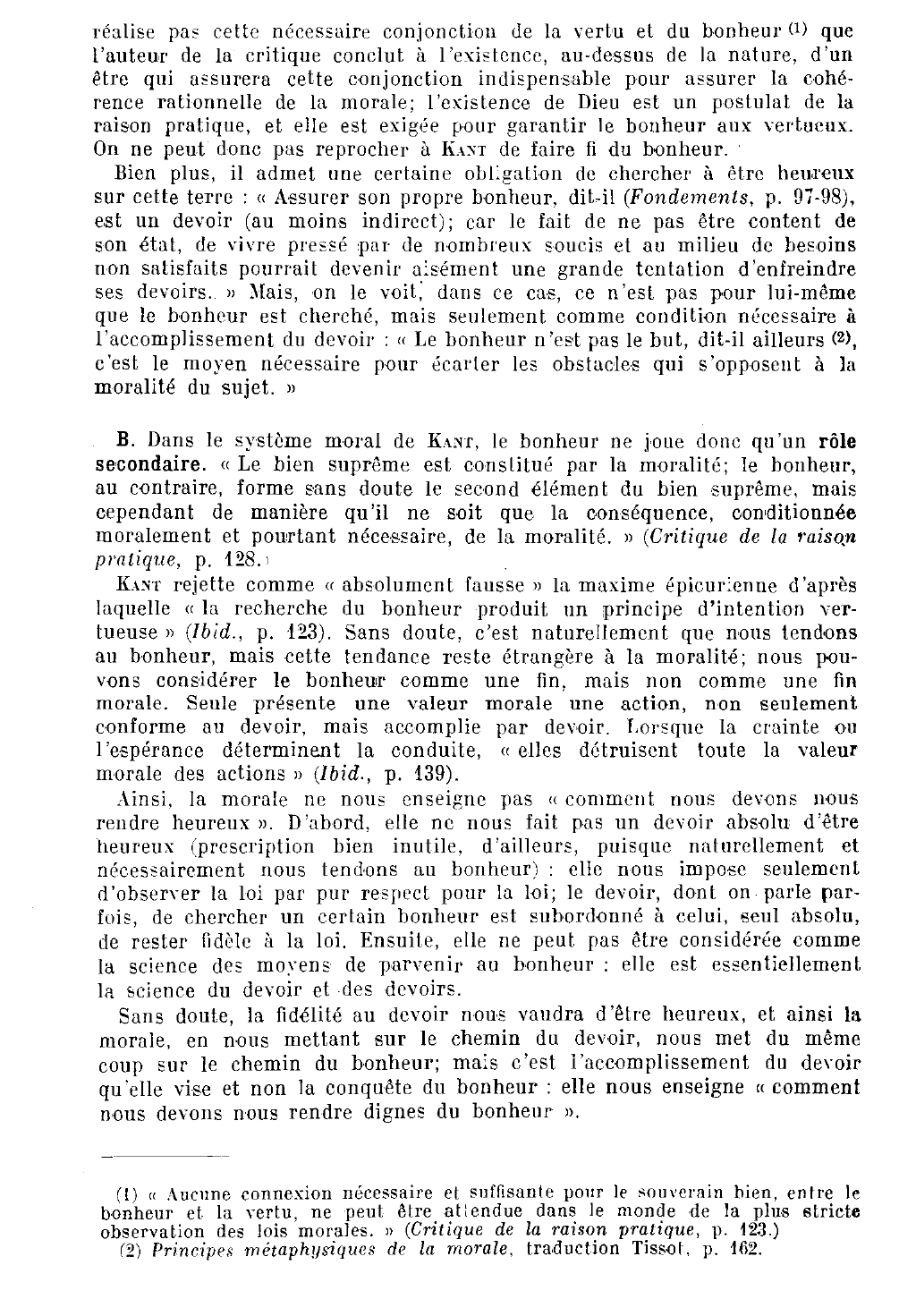 Prévisualisation du document KANT: « La morale n’est pas à proprement parler la doctrine qui nous enseigne comment nous devons nous rendre heureux, mais comment nous devons nous rendre dignes du bonheur. »