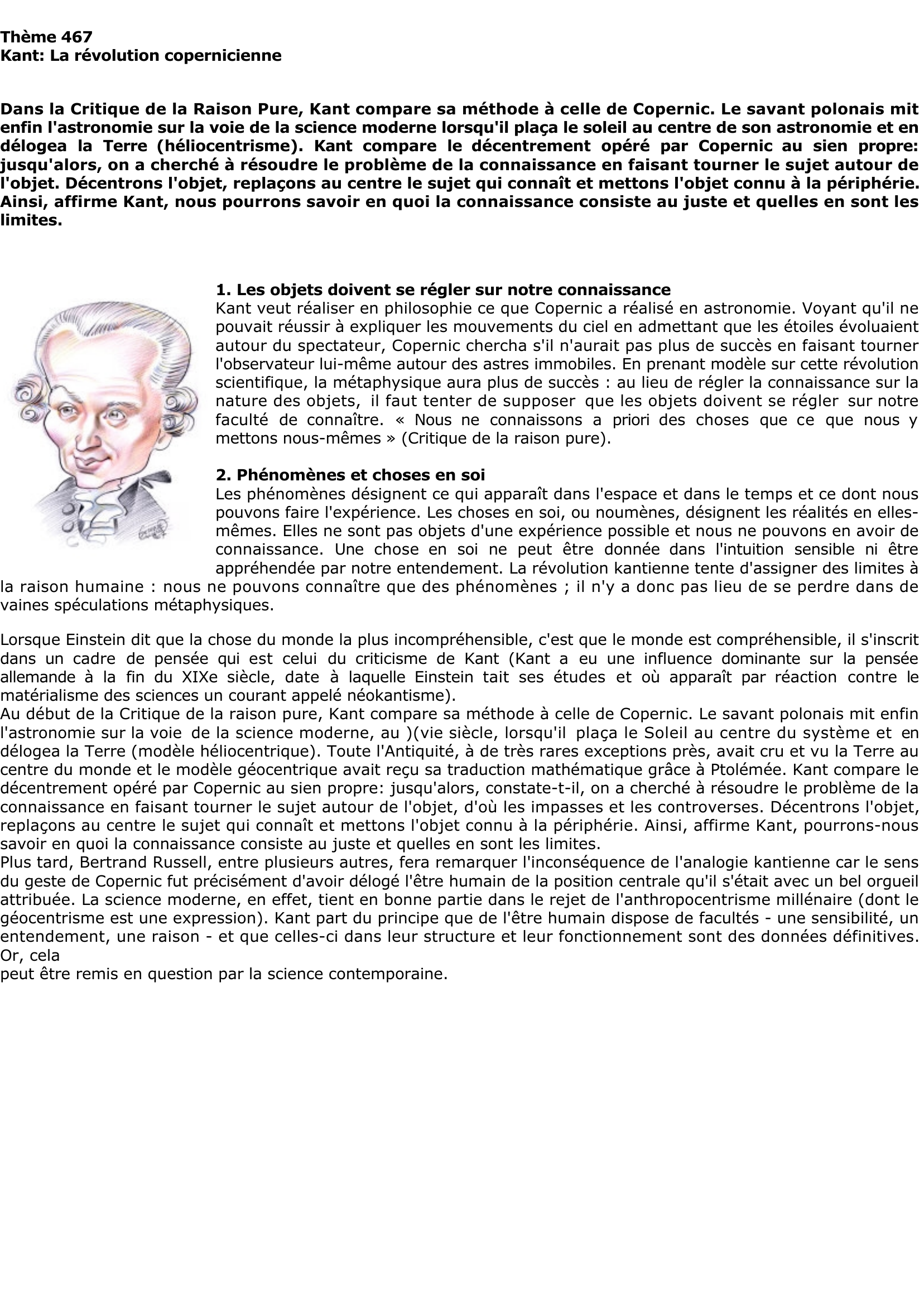 Prévisualisation du document Kant: La révolution copernicienne